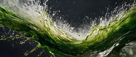 Dynamic abstract of earth tones splashed with green. photo