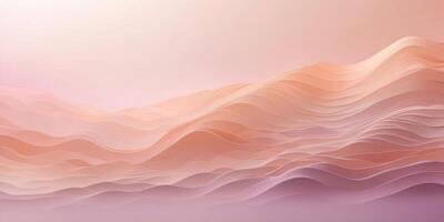 dreamy pastel peach to soft lavender accented with thin wavy lines gradient background, can be used for website design app design. photo
