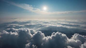 Aerial perspective of cloud cover under a cerulean sky. photo