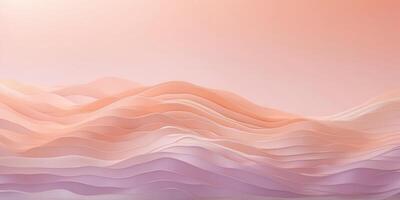 dreamy pastel peach to soft lavender accented with thin wavy lines gradient background, can be used for website design app design. photo