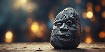 a character designed to look like a rock. photo