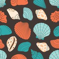 Seamless pattern with seashells. Summer seamless pattern. Print for banners, wallpapers, textiles, wrapping paper. vector