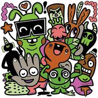 Retro Pop Art Cartoon Characters with Dotted Halftone Effect vector