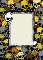Colorful Skulls Border Frame with Blank Space in Gothic Style vector