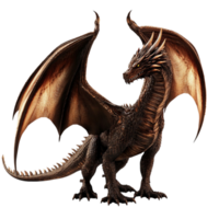 Fierce Dragon with Brown and Gold Color Scheme png