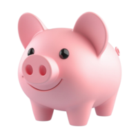 Pink Pig with Black Nose, Eyes, and Mouth png