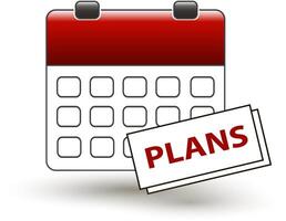tear-off calendar with a note with a title plans vector