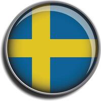 flag icon web button sweden vector
