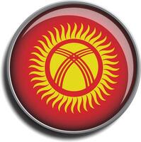 flag icon web button kyrgystan vector