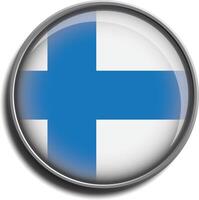flag icon web button finland vector