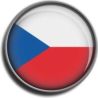 flag icon web button czechia vector