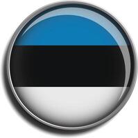 flag icon web button estonia vector