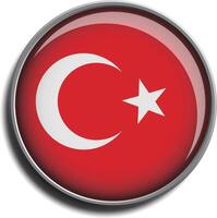 flag icon web button turkey vector