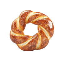 3D Rendering of Circular Baked Bread with Golden Crust png