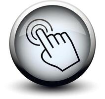 cursor hand icon on button on white background vector