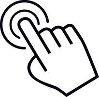 large cursor hand icon on white background vector