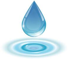 Blue drop towards vector
