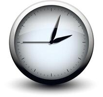 clock icon on button on white background vector