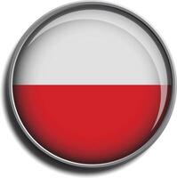 flag icon web button poland vector