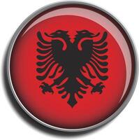 flag icon web button albania vector