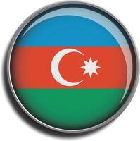 flag icon web button azerbaijan vector