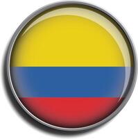 flag icon web button colombia vector