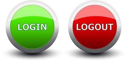 buttons login and logout vector