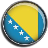 flag icon web button bosnia vector