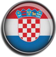 flag icon web button croatia vector