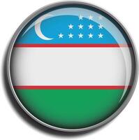 flag icon web button uzbekistan vector