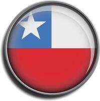 flag icon web button chile vector