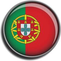 flag icon web button portugal vector