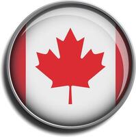 flag icon web button canada vector