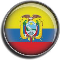flag icon web button ecuador vector