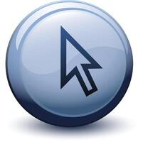 button 3d cursor arrow white vector