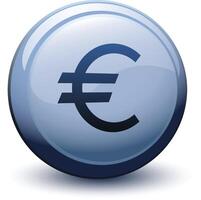button 3d euro vector