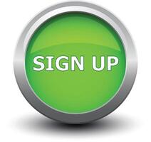 button sign up 2d vector