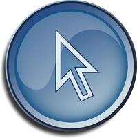 button 2d cursor arrow white vector
