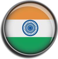 flag icon web button india vector