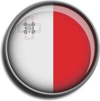 flag icon web button malta vector