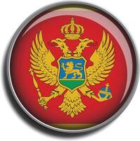 flag icon web button montenegro vector