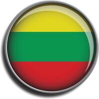 flag icon web button lithuania vector