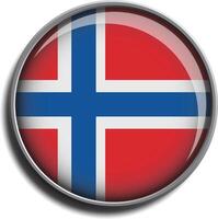 flag icon web button norway vector