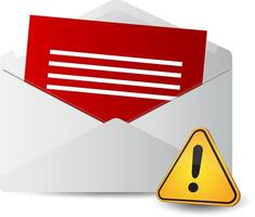 icon message 2d with exclamation sign vector