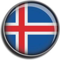 flag icon web button iceland vector