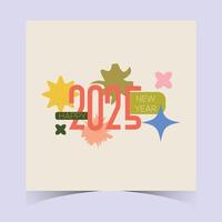 2025 Happy New Year Web Banner design. Happy New Year Luxury Wishes Clipart Greetings Background Template. Happy New Year 2025 Colored Background for Wish Card, Brochure, Cover, Poster, Header vector