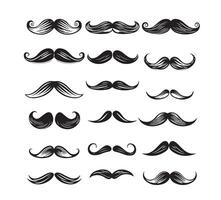 Set of mustaches isolated on white background. vector