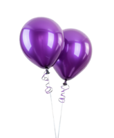 Purple balloons isolated on transparent background cutout png