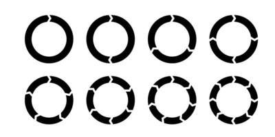 Rotation arrows in circular motion. Circle arrow combinations. Set of circular infographics. Graphic diagram. Design element. illustration isolated on white background vector