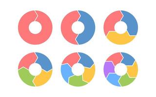 Rotation arrows in circular motion. Color circle arrow combinations. Set of circular infographics. Graphic diagram. Design element. illustration isolated on white background vector